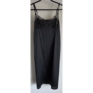 VTG Vassarette Slip Women's Size 32 Black Sleeveless Full Length Slip Dress